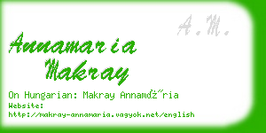 annamaria makray business card